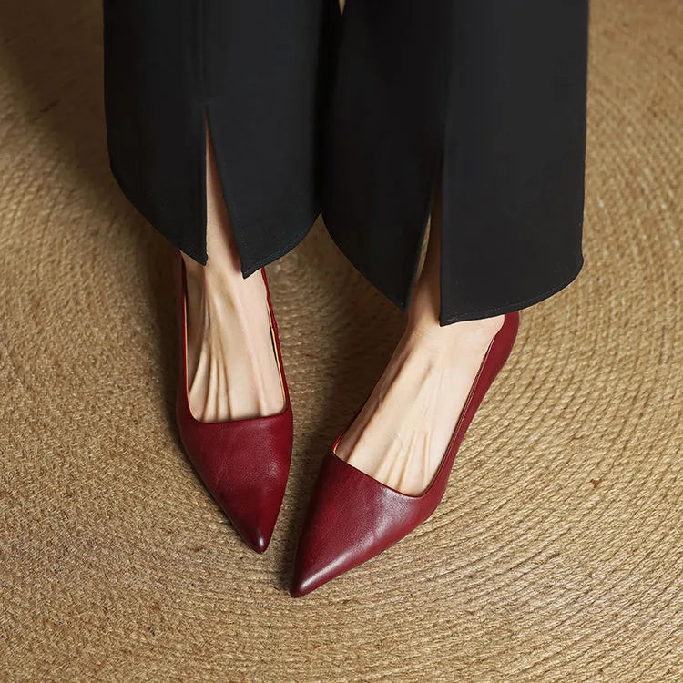 Anok Genuine Leather Heels in Camel — Heels