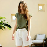 The Petal Sleeve Linen Tee