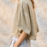 The Flared Sleeve Linen Pullover