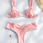 Riviera Pleated High-Waist Bikini — Swimwear