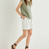The Petal Sleeve Linen Tee
