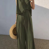 Women's Two Piece Tank Top Wide Leg Pants Set