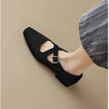 Corinne Buckled Suede Mule