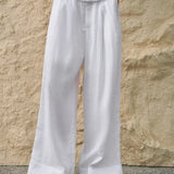 The Pleated Wide Leg Linen Pant
