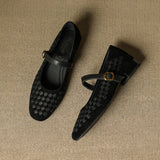 The Woven Suede Mary Jane