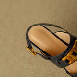 The Chain Detail Block Heel Sandal