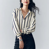 Maren Stripe Satin Blouse