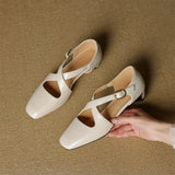Ravello Italian Leather Cross-Strap Heel
