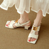 The Chain Detail Block Heel Sandal