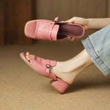 The Buckle Leather Slide