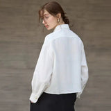The Cropped Long Sleeve Linen Shirt