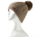 Elle Cable Cashmere Pom Beanie