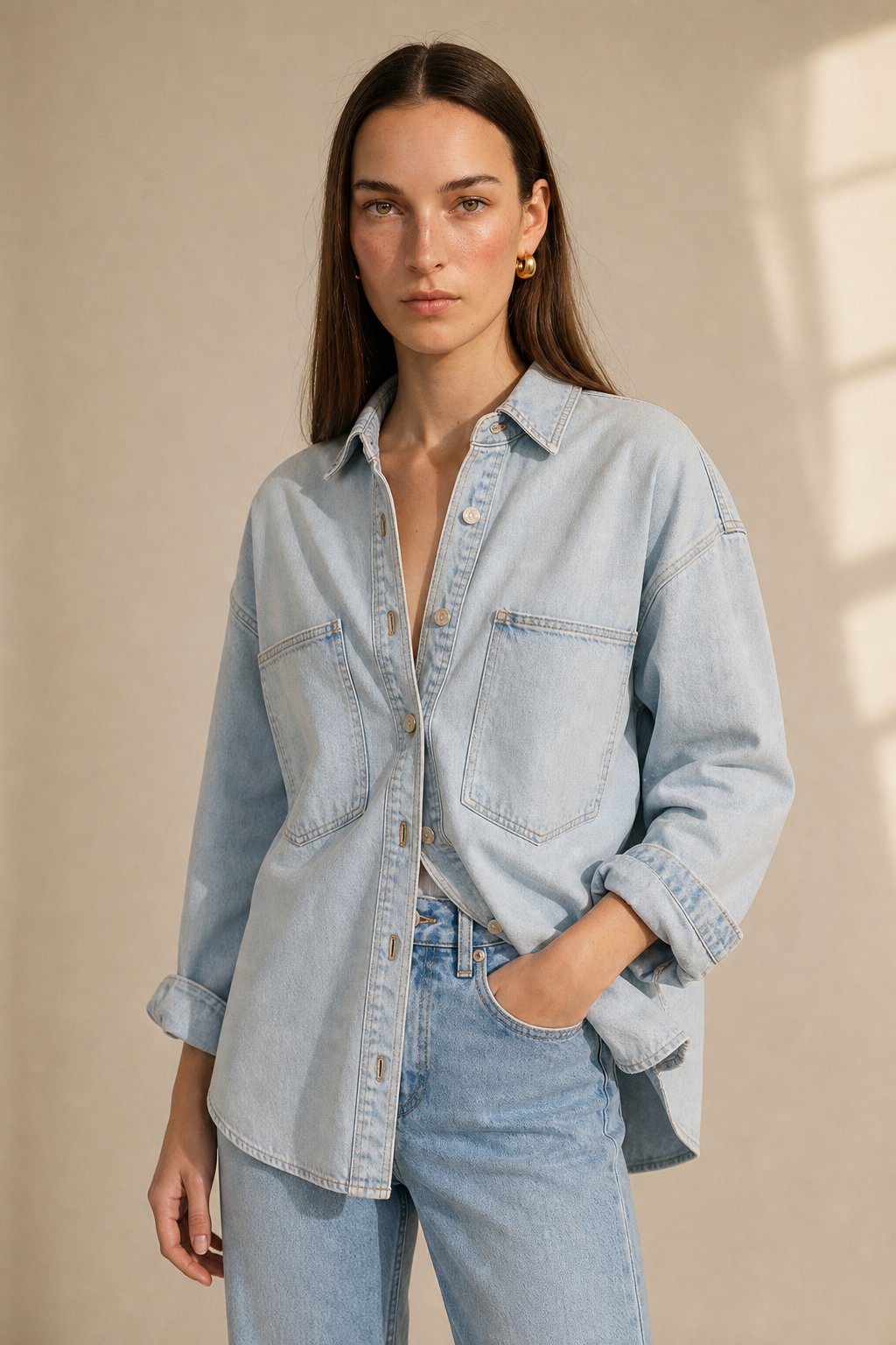 Addison Casual Denim Jacket — Light Blue, banana_republic product shot