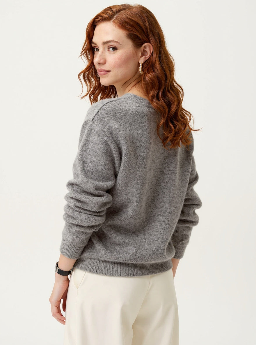Women's 100% Wool Knit Hoodie Sweater Casual — Camel, studio product shot