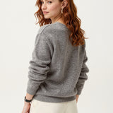 Women's 100% Wool Knit Hoodie Sweater Casual — Camel, studio product shot