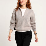 Women's 100% Wool Knit Hoodie Sweater Casual — Yellow, studio product shot