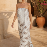 Rosalind Pleated Strapless Dress — 4, terrace product shot
