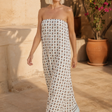 Rosalind Pleated Strapless Dress — 4, terrace product shot