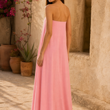 Rosalind Pleated Strapless Dress — 2, terrace product shot