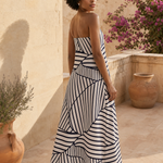 Rosalind Pleated Strapless Dress — 3, terrace product shot