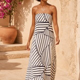 Rosalind Pleated Strapless Dress — 3, terrace product shot