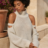 Women's Knit Sweater Wide Leg Pants Set — Beige, terrace product shot