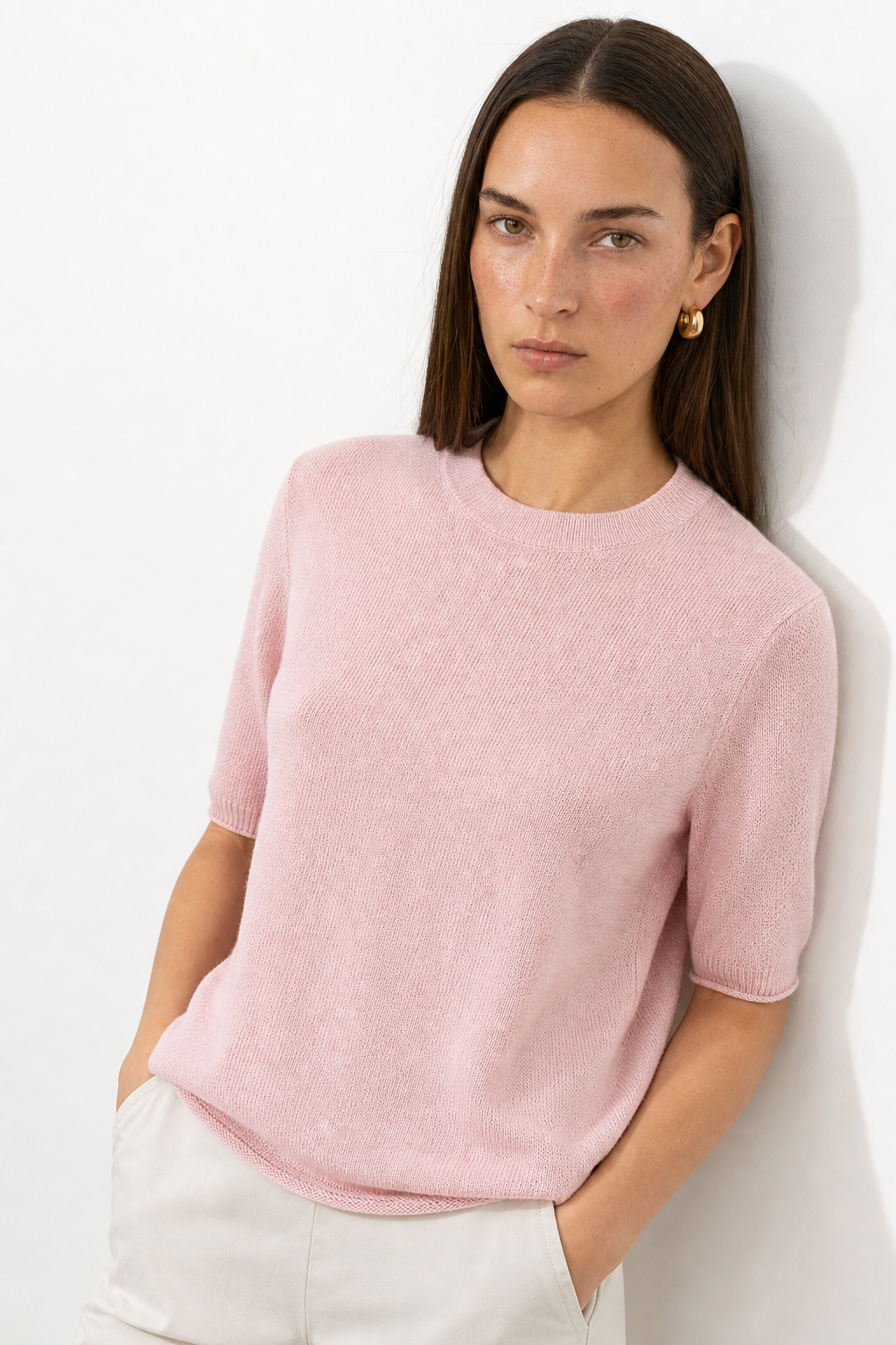 Larkin Seamless Pullover — Pink, studio product shot