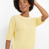 Larkin Seamless Pullover — Yellow, studio product shot