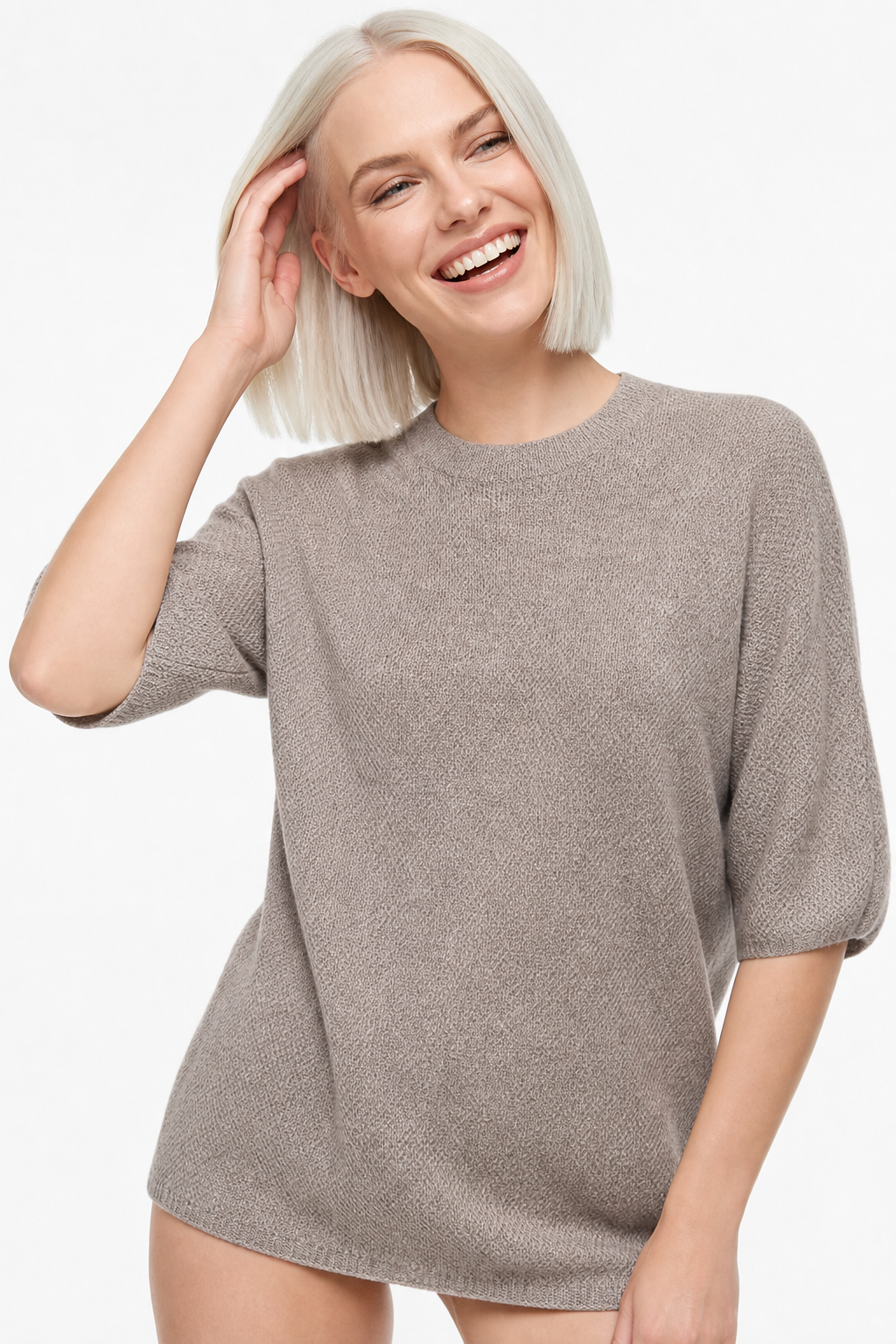 Larkin Seamless Pullover — Camel, studio product shot