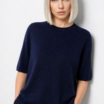 Larkin Seamless Pullover — Navy, studio product shot