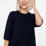 Larkin Seamless Pullover — Navy, studio product shot