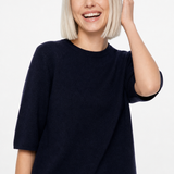 Larkin Seamless Pullover — Navy, studio product shot