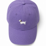 Doggy Embroidered Baseball Cap — Purple, studio product shot