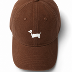 Doggy Embroidered Baseball Cap — Brown, studio product shot
