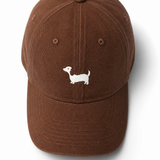 Doggy Embroidered Baseball Cap — Brown, studio product shot