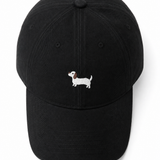 Doggy Embroidered Baseball Cap — Black, studio product shot