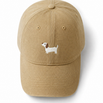 Doggy Embroidered Baseball Cap — Khaki, studio product shot