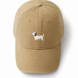 Doggy Embroidered Baseball Cap — Khaki, studio product shot