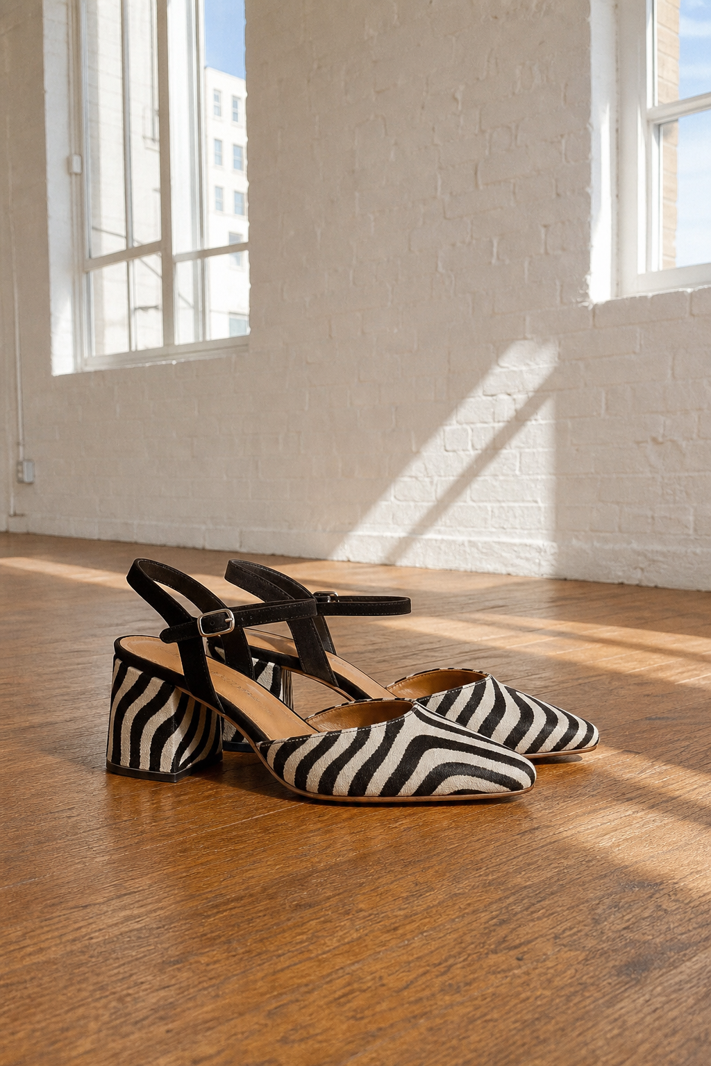 Nairobi Zebra Print Heel — Zebra, alo product shot