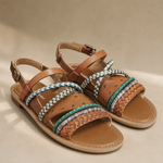 Mykonos Braided Leather Gladiator Sandal — Khaki, banana_republic product shot