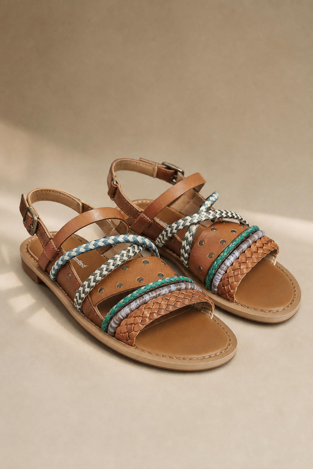 Mykonos Braided Leather Gladiator Sandal — Khaki, banana_republic product shot