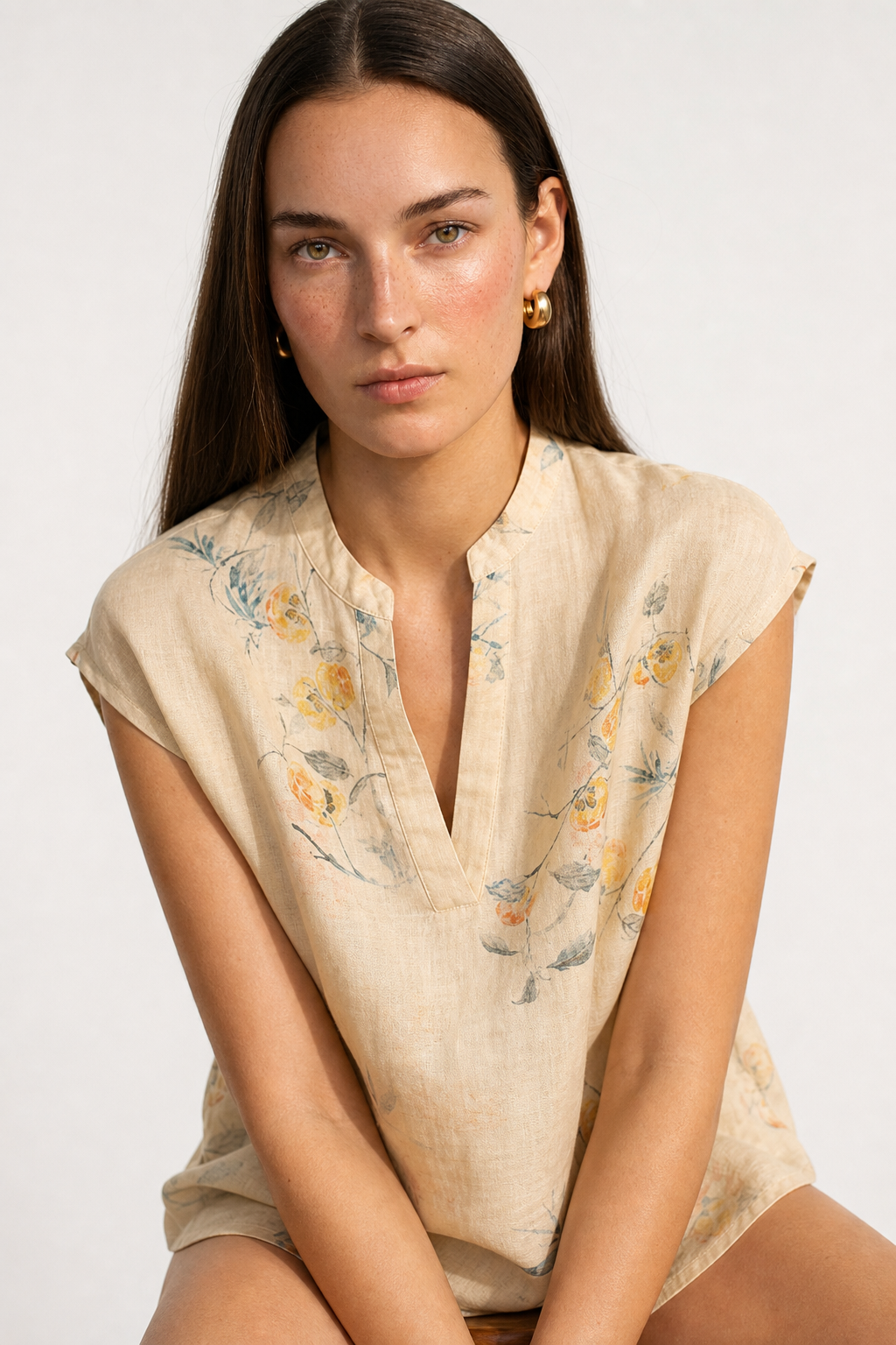 Larkin Blouse — Beige, jcrew product shot
