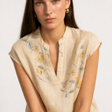 Larkin Blouse — Beige, jcrew product shot