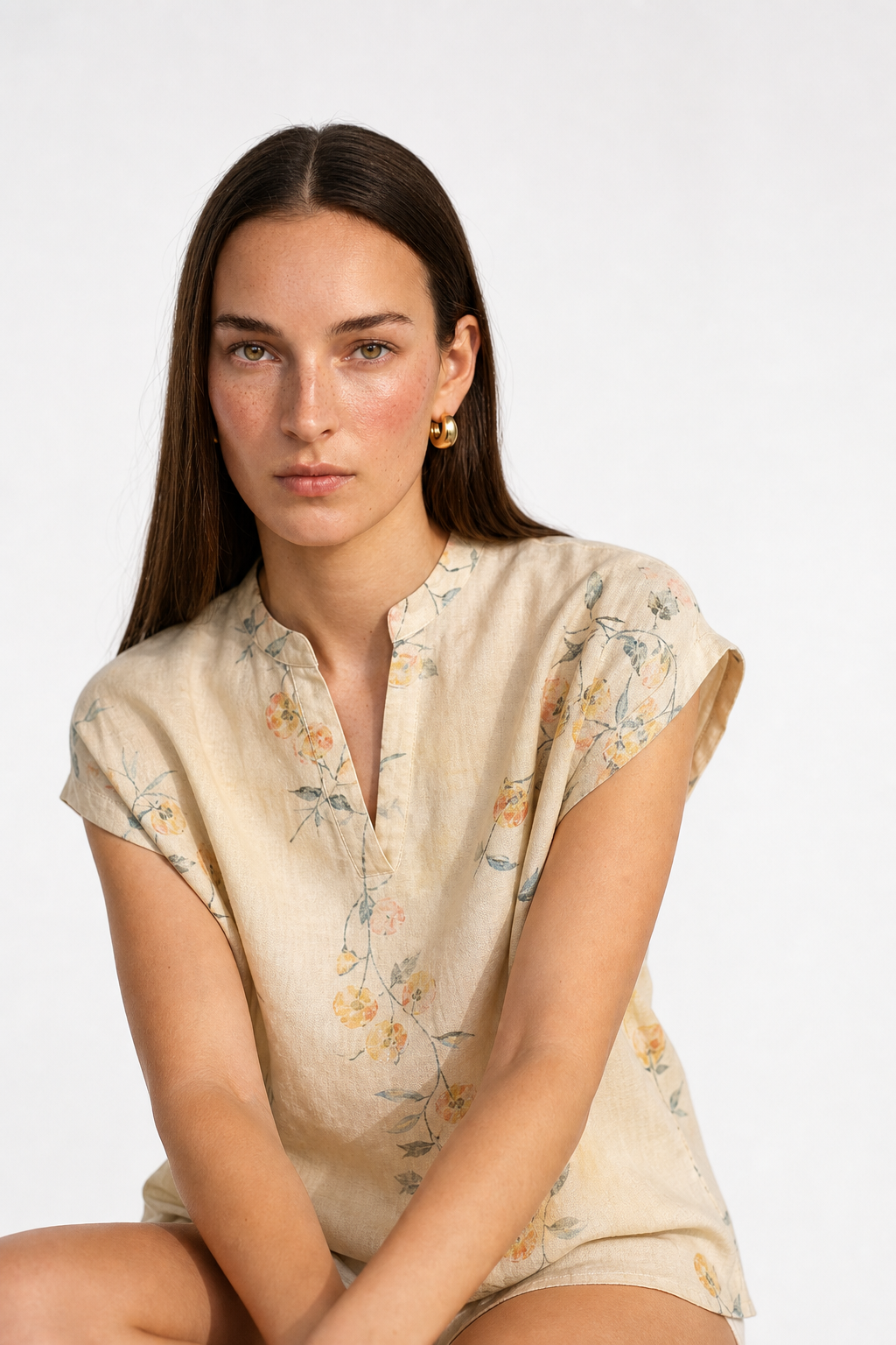 Larkin Blouse — Beige, jcrew product shot