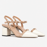Lydia Pointed-Toe Heels — White, jcrew product shot