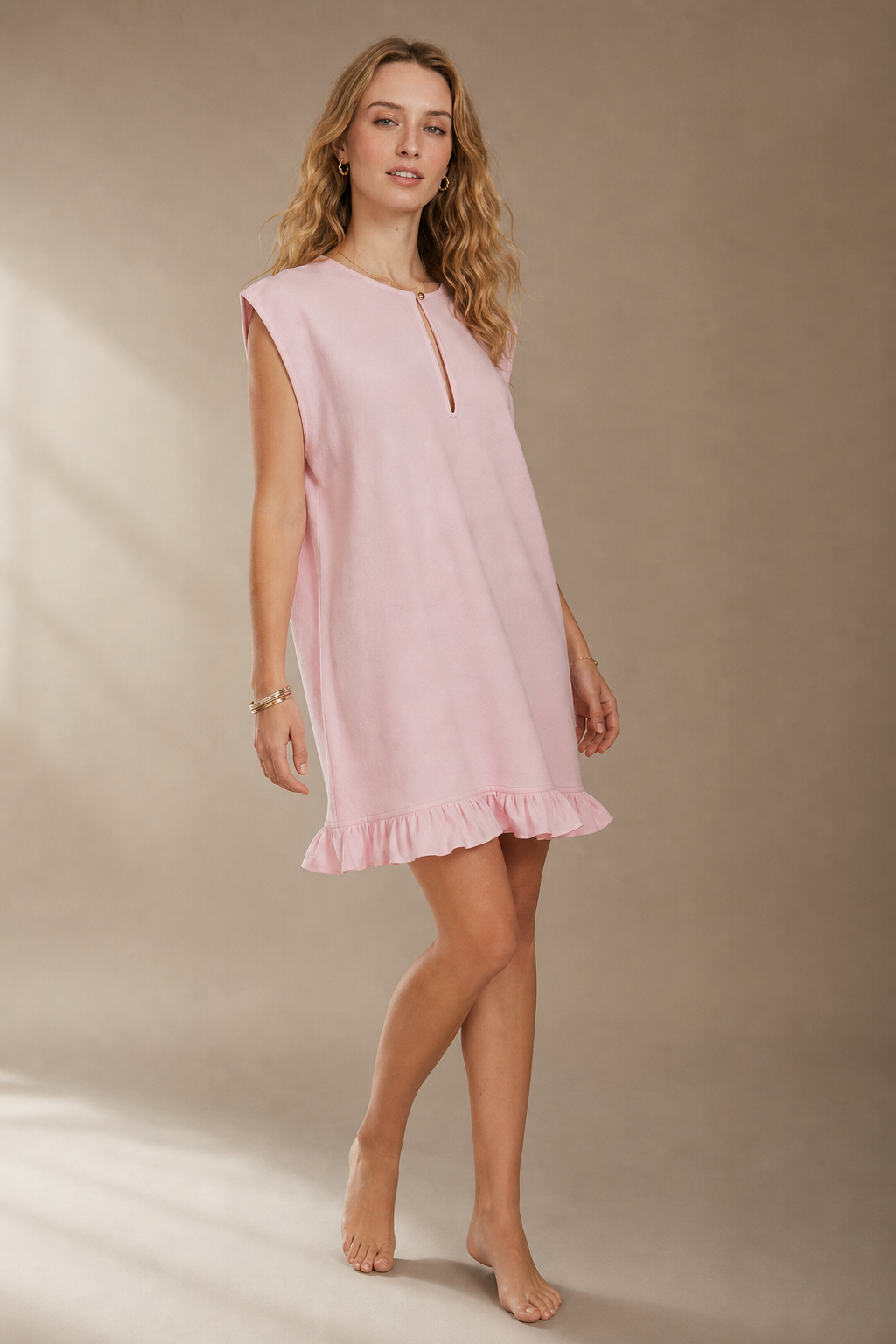 Women's Sleeveless T-Shirt Dress – Half Zip, banana_republic product shot