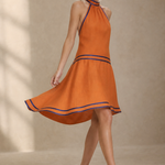 Women's Halter Mini Dress A-Line — Orange, banana_republic product shot