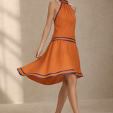 Women's Halter Mini Dress A-Line — Orange, banana_republic product shot