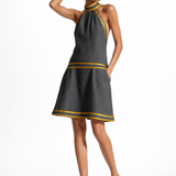 Women's Halter Mini Dress A-Line — Gray, banana_republic product shot