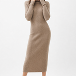 Aurora Wool Dress — Camel, studio product shot
